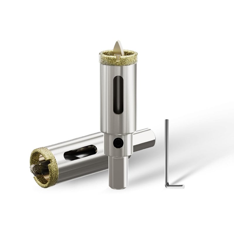 CSOOM 2PCS 3/4"(20mm) Diamond Hole Saw with Center Drill Bit, One-Touch Positioning, Easy to Penetrate Hard Materials Such as Ceramic, Tile, Glass, Granite, Marble, etc. - Image 1
